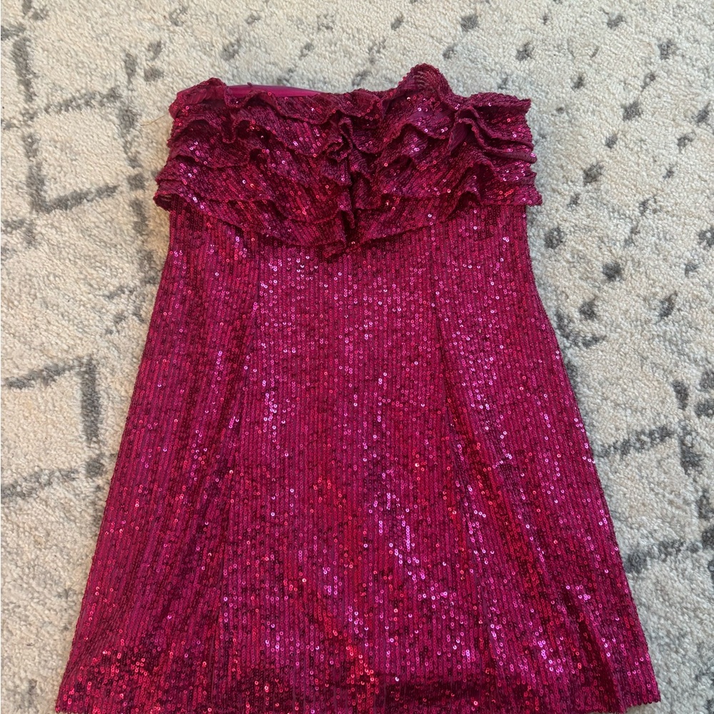 Sparkling Pink Ruffled Free people dress